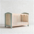 Bettgestell für babys mit abgerundeten kanten aus holz in rosa mint 120 x 60 x 80cm