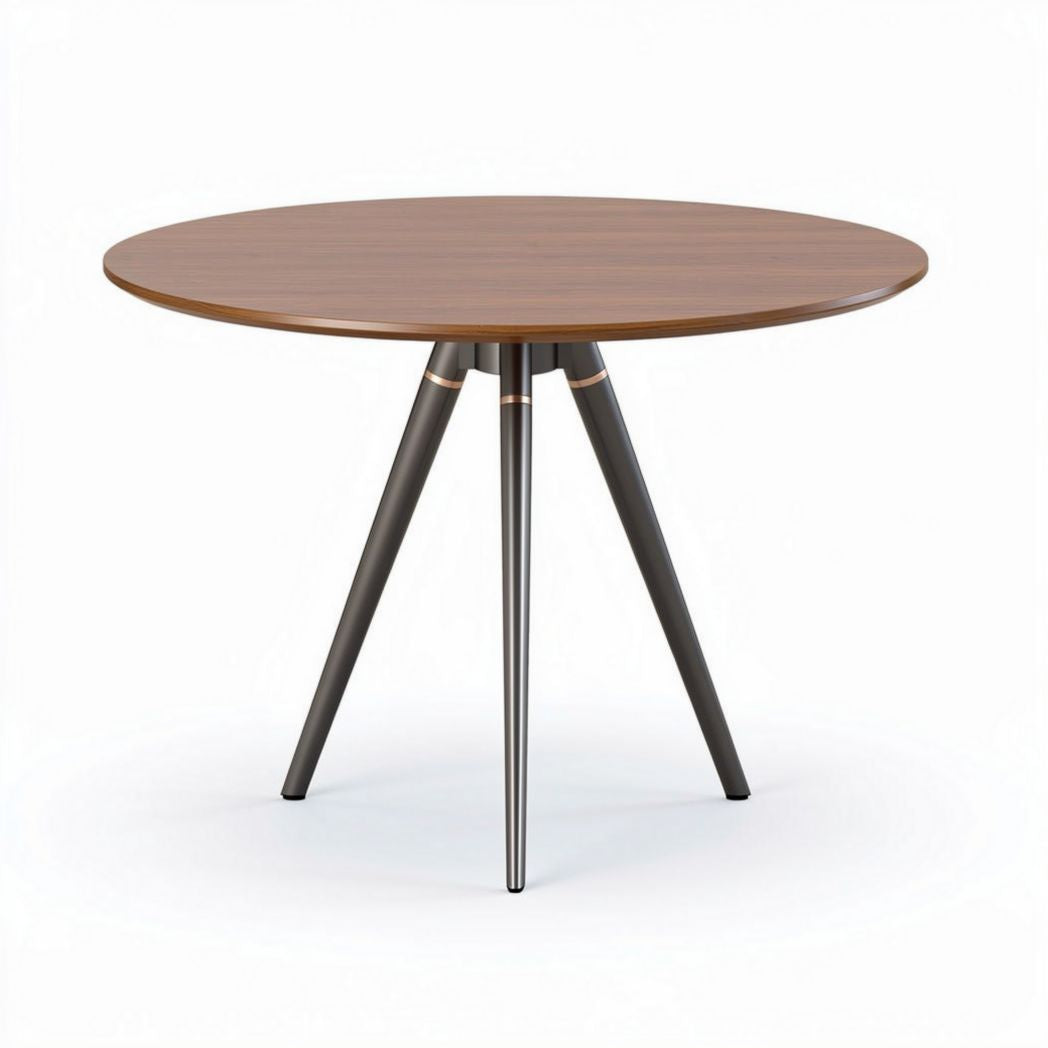 runder tisch aus holz mit schwarz lackierten beinen durchmesser 75 cm höhe 75 cm