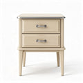 Nachttisch mit zwei Schubladen aus MDF in beige 40 x 40 x 50cm